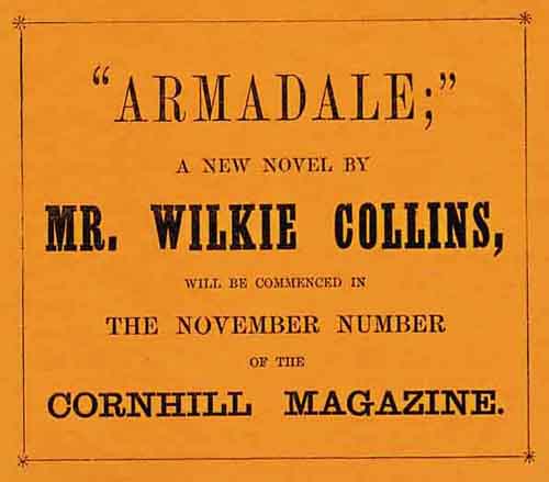 Advertisement for Armadale by Wilkie Collins in the Cornhill