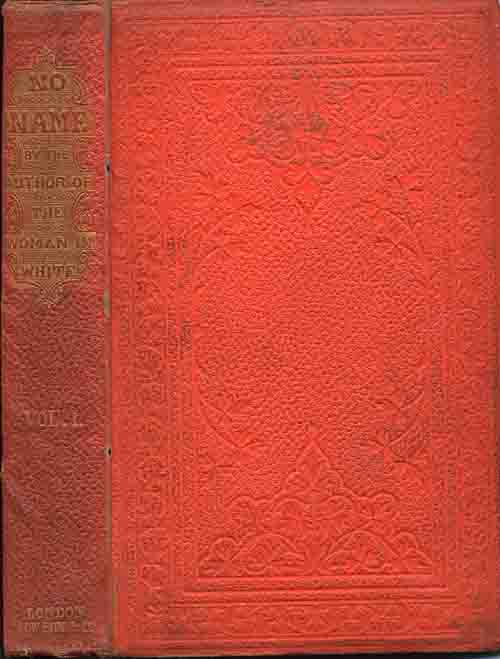 No Name by Wilkie Collins - first edition in orange cloth.