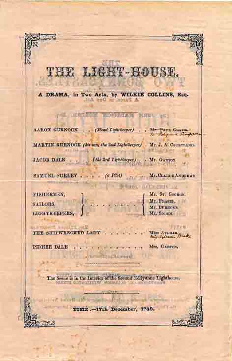 The Lighthouse - amateur theatrical version in 1865.
