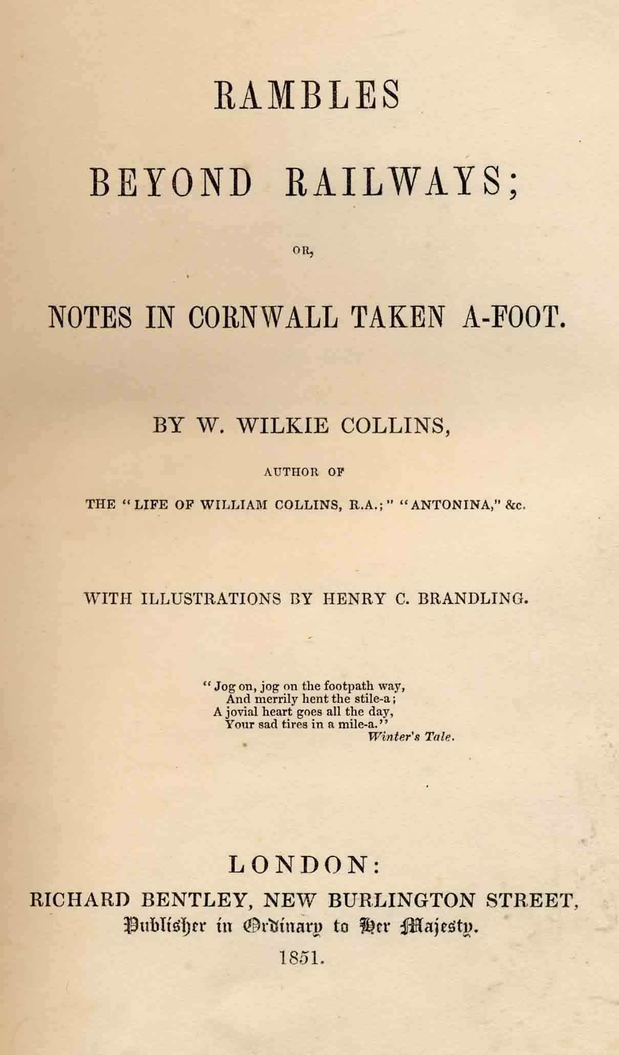 Title-Page to first edition of Rambles Beyond Railways.