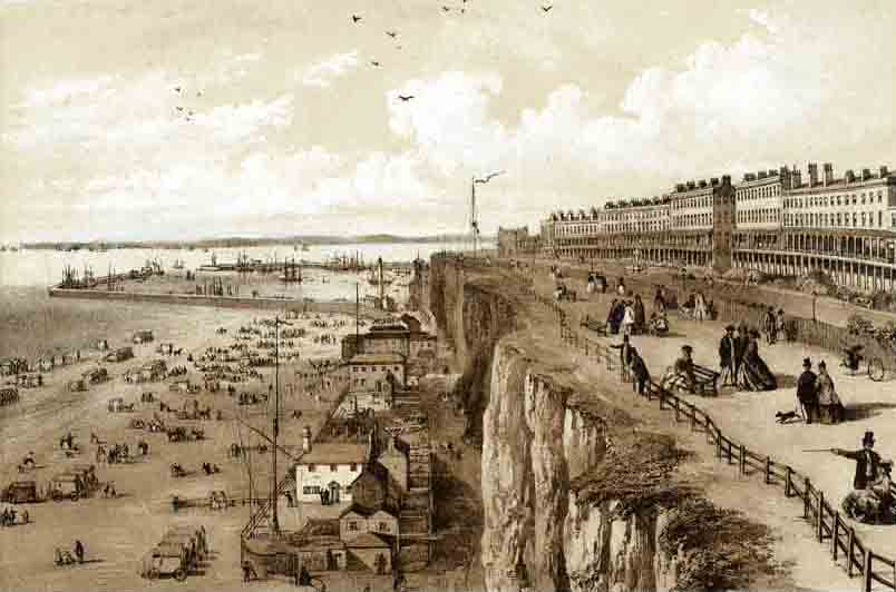 Ramsgate - Wellington Crescent and Sands in 1855