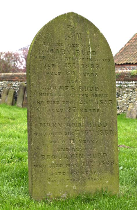 Gravestone of Martha Rudd's Parents